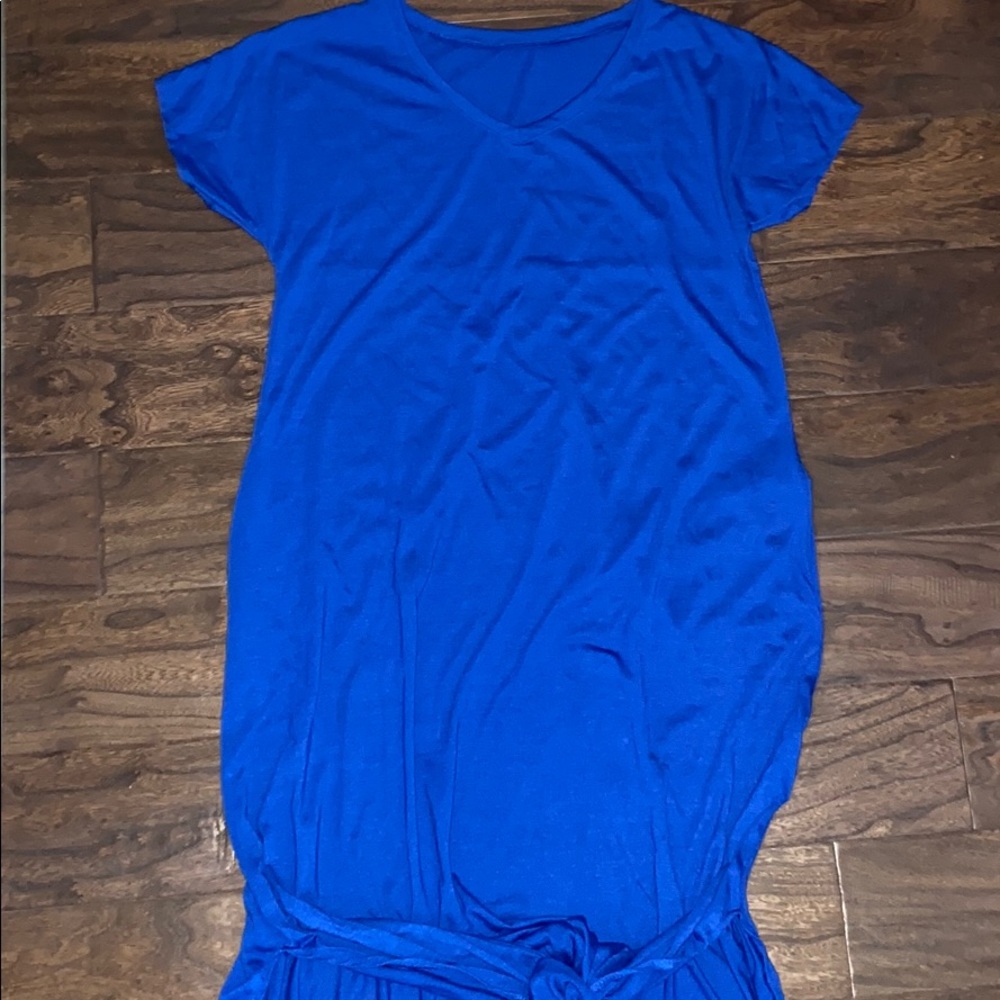 Royal Blue short sleeve maxi dress size medium